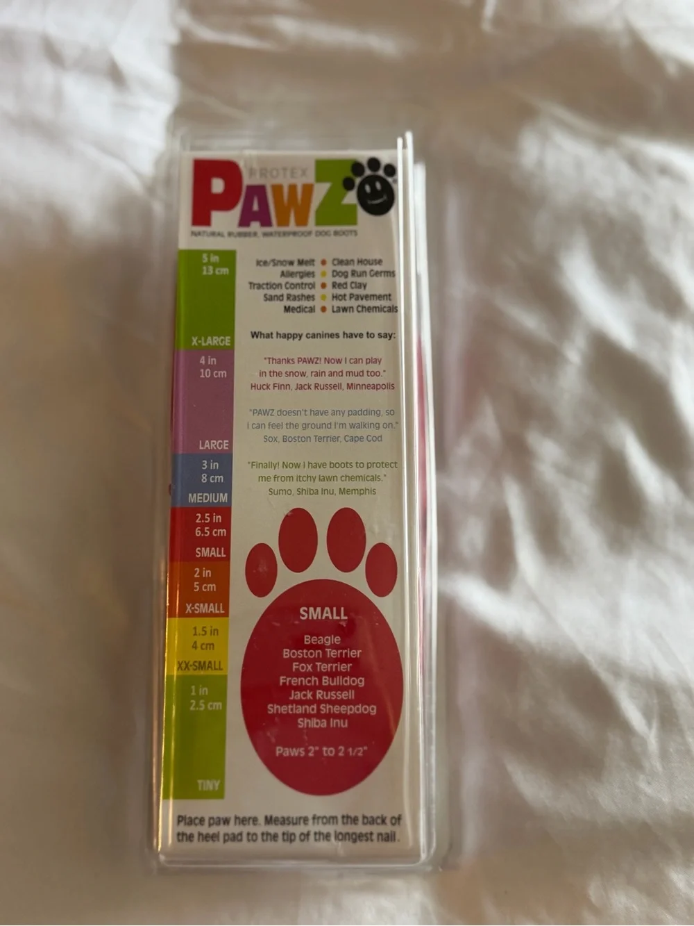 PAWZ Small Red Rubber Dog Boots - Pack of 12